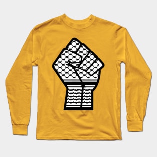 Keffiyeh Black Power Fist - Left Side - Back Long Sleeve T-Shirt